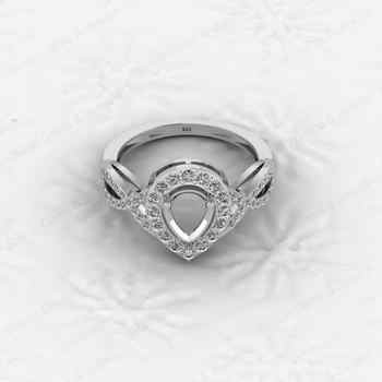 Best Quality 925 Silver Cocktail Pear 6x8mm Semi Mount Blank Setting Ring for Gemstone Ashes & Resin Jewelry Findings & Jewelry