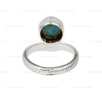 Best Selling Handmade 8mm Sterling Silver Ring With Arizona Turquoise Gemstone Bezel Collet Setting High Quality Women's Jewelry