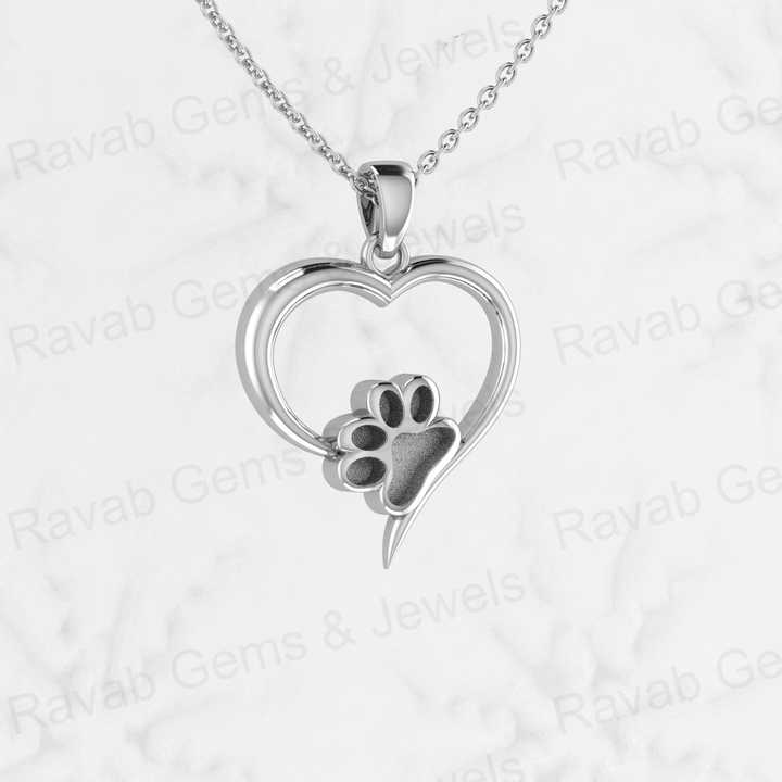 Pure 925 Silver Heart With Baby Dog Paw Blank Bezel 26x20mm Charm Pendant Setting Good for Resin & Ashes Work Breastmilk Jewelry