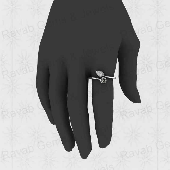 Best Selling Solid 925 Sterling Silver Black Ethiopian Opal Bezel Leaf Designer Adjustable Ring for Women Birthstone Jewelry