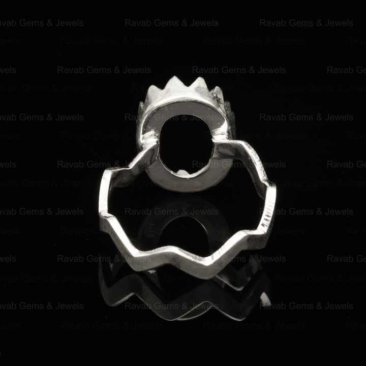 Best Selling Sterling Solid Silver 8x10mm Oval Shape Thunder Band Semi Mount Blank Bezel Set Ring Good for Gemstone and Resin