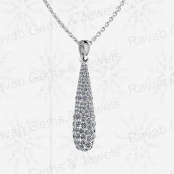 High Quality Handcrafted 32mm Long Teardrop Pendant Solid 925 Sterling Silver Multi Zircon Elegant Lovers Pattern Fine Jewelry