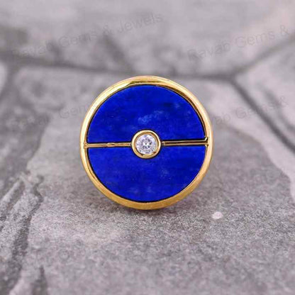 Best Selling 925 Silver Compass Ring for Men 20mm Lapis Lazuli Moissanite Genuine Designer Fine Jewelry with Bezel Setting Inlay