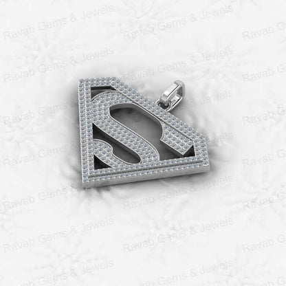 Top Trending Solid 925 Silver Superman S Initial Symbol Hip Hop Pendant Necklace Men Iced CZ Diamond Personalized Fine Jewelry