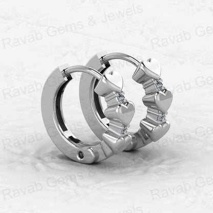 Top Selling Solid 925 Sterling Silver Hoop Heart Zircon Small Earrings for Women Handmade Jewelry Christmas Gift Fine Jewelry