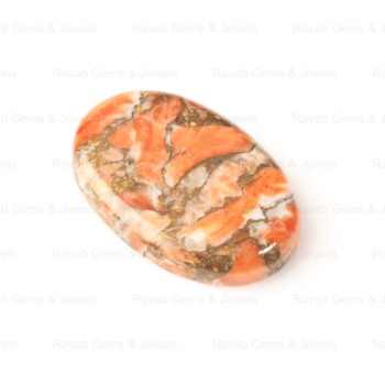 20x30mm Natural Smooth Sponge Coral Copper Big Oval Flatback Cabochon Loose Gemstone for Jewelry Making Wholesale Price