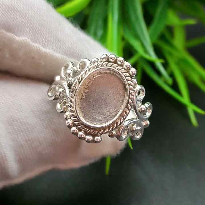 Genuine 925 Sterling Silver 8x10mm Oval Shape Semi-Mount Blank Setting Good For Ashes & Resin Fill Keepsake DIY Fine Jewelry