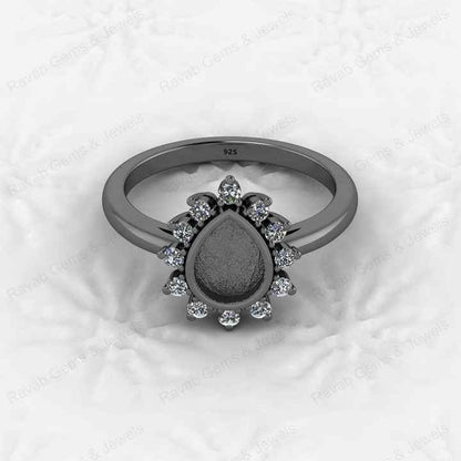 Top Quality 925 Sterling Silver 6x8mm Shape Semi Mount Blank Setting Ring Good for Resin & Ashes Work Keepsake Fine Jewelry