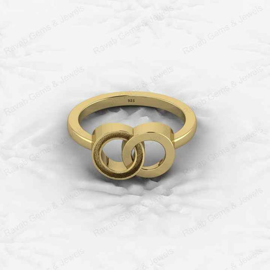 Awesome Quality 925 Silver Unique Double Circle Semi Mount Blank Setting Infinity Design Ring for Breastmilk Keepsake Jewelry