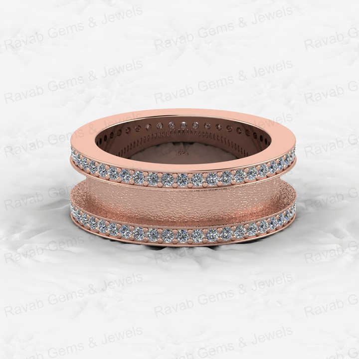 High Quality 925 Solid Silver 4mm Blank Bezel Tunnel Channel CZ Stone Setting Ring DIY Breast Milk Resin Ashes Keepsake Jewelry