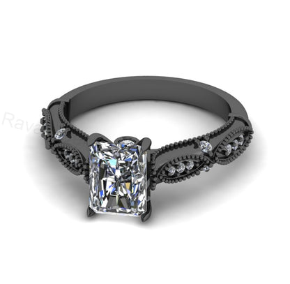 Victorian Inspired 925 Silver 14k Gold Plated 6x8mm Octagon Cubic Zirconia Prong Set Designer Customized Ring Fine Jewelry Gift For Her