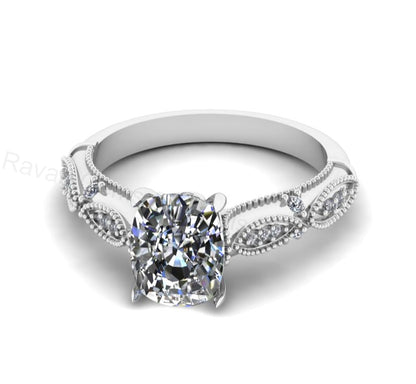 Best Selling 925 Silver 14k Gold Plated 7x9mm Cushion Shape Cubic Zirconia Prong Set Designer Customized Ring Fine Jewelry Gift For Her