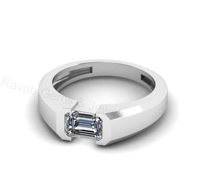 Best Selling 925 Sterling Silver Gold Plated Octagon Shape 6x8mm Cubic Zirconia Accents Gemstone Women Customized Band Ring Fine Jewelry