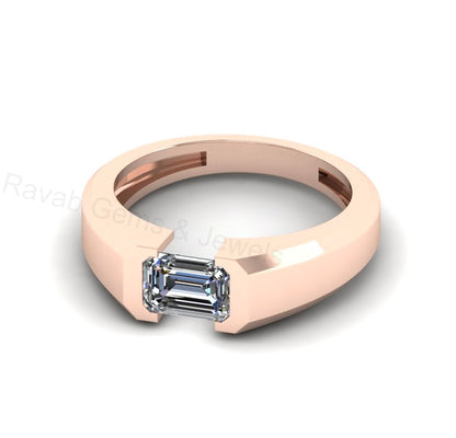 Best Selling 925 Sterling Silver Gold Plated Octagon Shape 6x8mm Cubic Zirconia Accents Gemstone Women Customized Band Ring Fine Jewelry