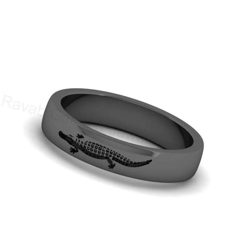 Top Selling 925 Silver Gold Plated Crocodile Alligator Custom Engraved Trendy Animal Design Minimalist Customized Band Ring Unisex Jewelry