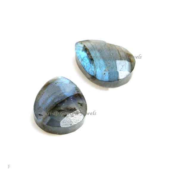 Natural Blue Flashy Labradorite Pear Shape Faceted Briolette Gemstone, Beautiful Calibrated Jewelry Earring Making Stone 2 Pcs Set