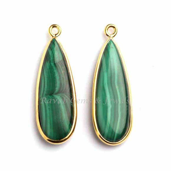 Pink Opal Copper Turquoise Charm Pendant Gemstone, Pear 10x28mm 925 Sterling Silver Gold Plated Charm, Handmade Earring Making Stone Charms