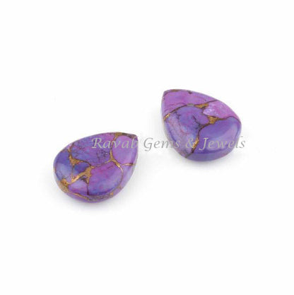 Mohave Purple Copper Turquoise Pear Briolette Gemstone For Jewelry Making, Mohave Turquoise Pendant, Earring making 12x16mm 2 PCs
