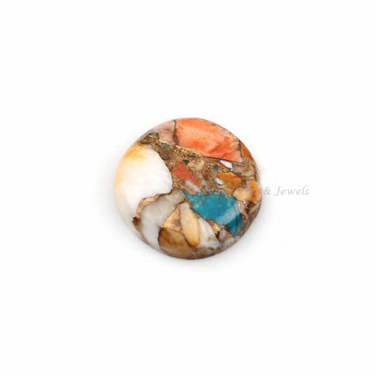 Spiny Oyster Copper Turquoise Round 5mm to 20mm Cabochon Loose Gemstone, Smooth Calibrated, Semi Precious Stone, For Making Jewelry 1 Pc