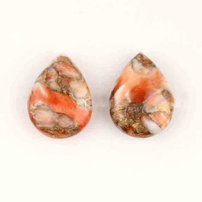 Sponge Coral Copper Pear Shape Smooth Briolette Gemstone, Calibrated Loose Beads Stone Jewelry Making, Beautiful Necklace Pendant Stone- 2Pc