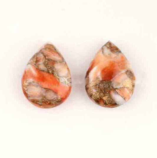 Sponge Coral Copper Pear Shape Smooth Briolette Gemstone, Calibrated Loose Beads Stone Jewelry Making, Beautiful Necklace Pendant Stone- 2Pc