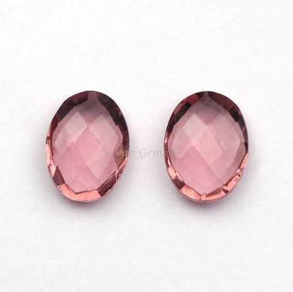 Morganite Quartz Oval Shape Briolette Gemstone, Quartz Stone For Pendant Earring Making, Faceted Calibrated Stones 2 Pcs Set, Loose Stones