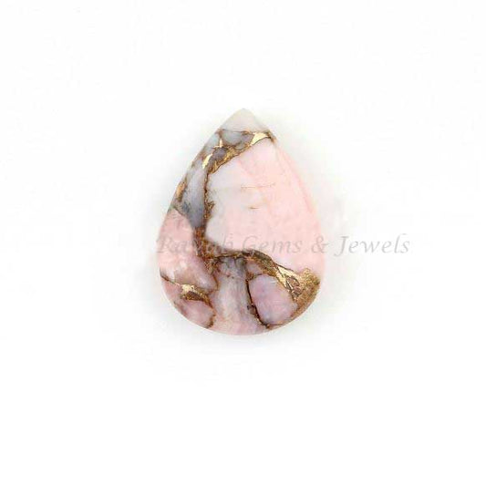 Pink Opal Copper Pear 5x7mm to 16x22mm Smooth Briolette Loose Gemstone Beads, Semi Precious Stone, For Jewelry Pendant Necklace Making 1 Pc