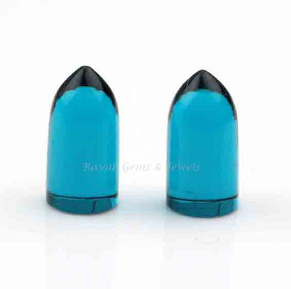 8x16mm Peacock Quartz Smooth Bullet Shape Calibrated Gemstone For Jewelry, Loose Beads Calibrated Stone For Jewelry Making 2 Pcs Set