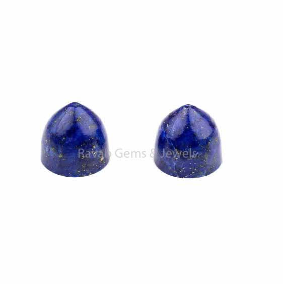 9x10mm Natural Lapis Lazuli Smooth Bullet Shape Gemstone For Jewelry, Loose Beads Calibrated Stone For Fancy Jewelry Making 2 Pcs Set