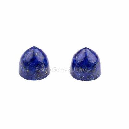 9x10mm Natural Lapis Lazuli Smooth Bullet Shape Gemstone For Jewelry, Loose Beads Calibrated Stone For Fancy Jewelry Making 2 Pcs Set