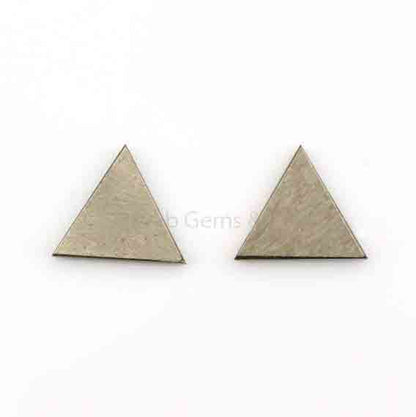 Natural Pyrite Triangle Shape Both Side Flat Gemstone Calibrated, Loose Beads Stones For Jewelry Earring Making 8mm-16mm 2 Pcs Set