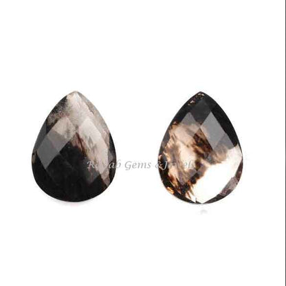 Beautiful Black Cherry Quartz Pear Shape 12x16mm Faceted Briolette Gemstone, Loose Beads Calibrated Stone For Jewelry Earring 2 Pcs Set