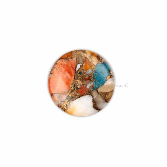 Spiny Oyster Copper Turquoise Round 5mm to 20mm Cabochon Loose Gemstone, Smooth Calibrated, Semi Precious Stone, For Making Jewelry 1 Pc