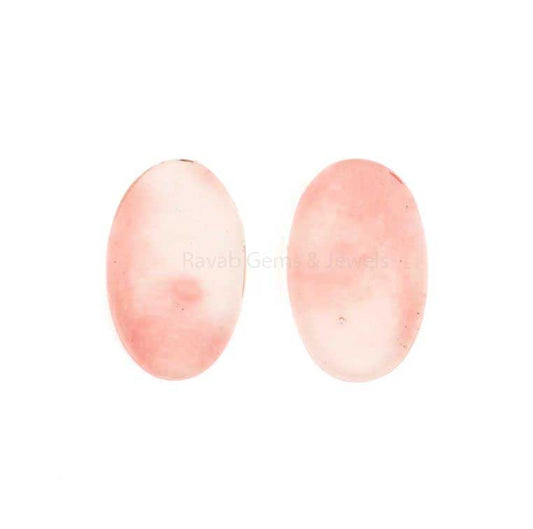 Pink Cherry Quartz Oval Shape 12x19mm Both Sides Flat Calibrated Gemstone, Calibrated Stone Loose Beads Matching Earring Pair 2 Pcs Set