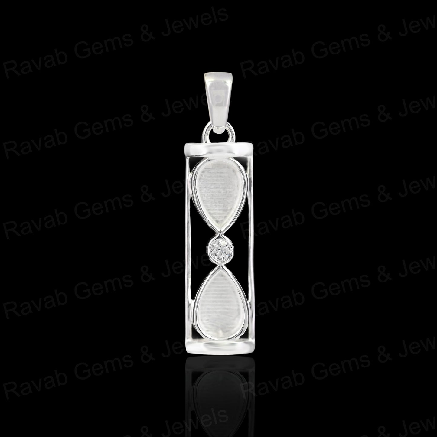 High Quality 925 Silver 6x4mm Pear Sand Timer Hourglass Charm Pendant Setting Resin Ashes DIY Memorial Jewelry Findings Craft