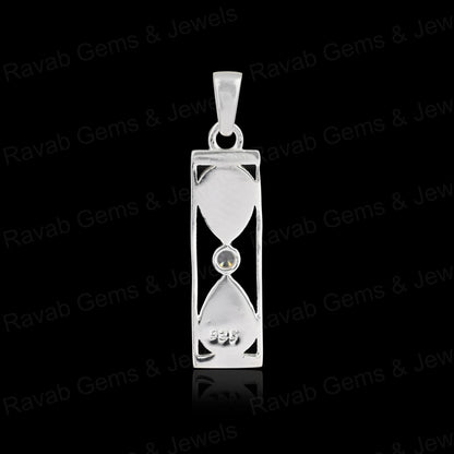 High Quality 925 Silver 6x4mm Pear Sand Timer Hourglass Charm Pendant Setting Resin Ashes DIY Memorial Jewelry Findings Craft