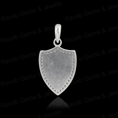 High Quality 925 Silver 12x9mm Shield Surrounded With Zircon Blank Bezel Charm Pendant Setting Resin Ashes Keepsake Jewelry