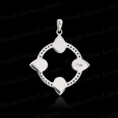 High Quality 925 Silver 6x4mm Pear Floral Surrounded CZ Blank Charm Pendant Stone Setting Jewelry Making Findings Components