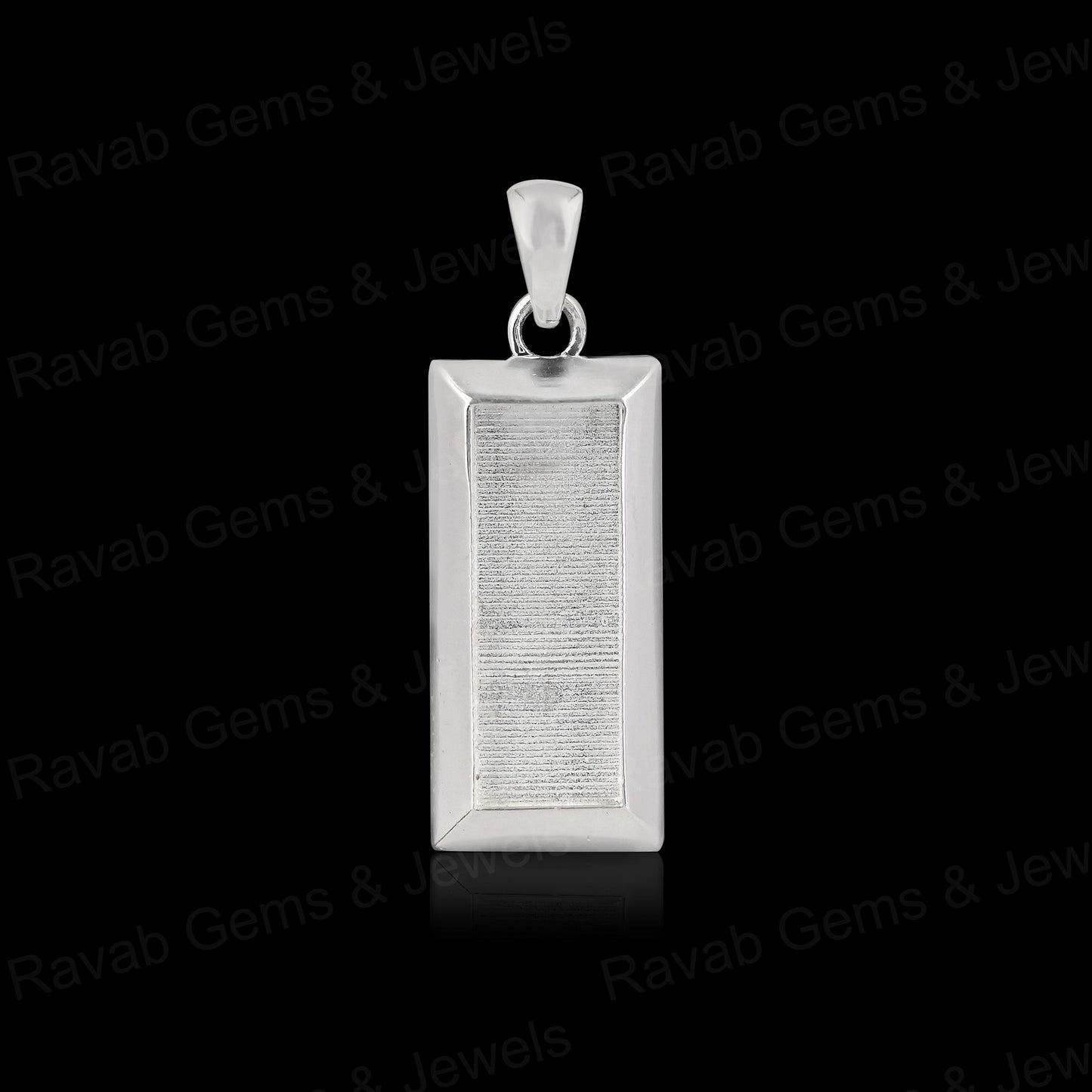 High Quality 925 Silver Rectangle Collet Cup Charm Blank Pendant Cabochon Setting Ashes & Resin Work Keepsake Breastmilk Jewelry