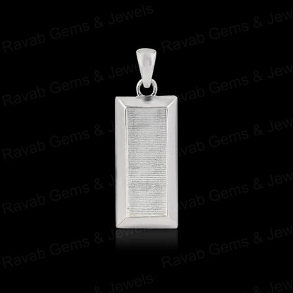 High Quality 925 Silver Rectangle Collet Cup Charm Blank Pendant Cabochon Setting Ashes & Resin Work Keepsake Breastmilk Jewelry