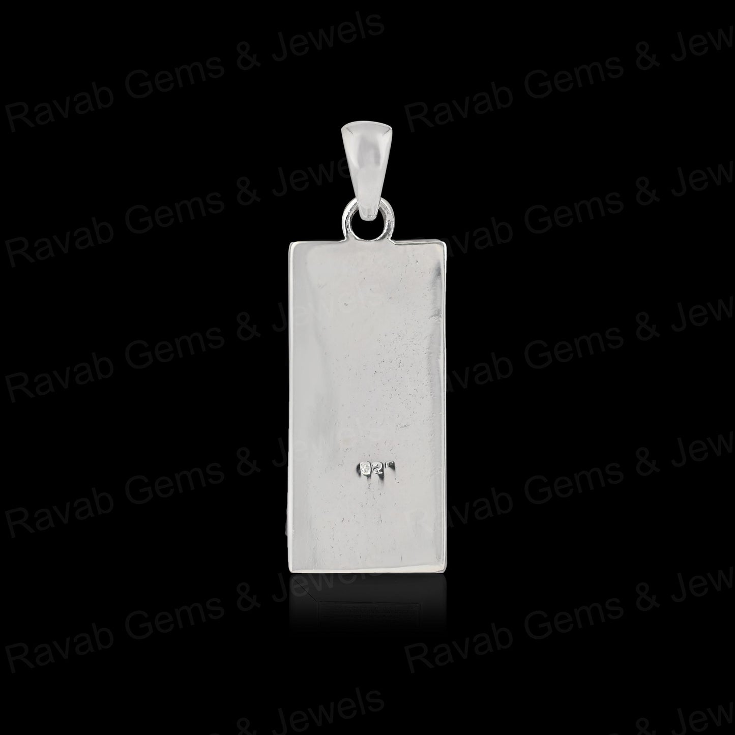 High Quality 925 Silver Rectangle Collet Cup Charm Blank Pendant Cabochon Setting Ashes & Resin Work Keepsake Breastmilk Jewelry