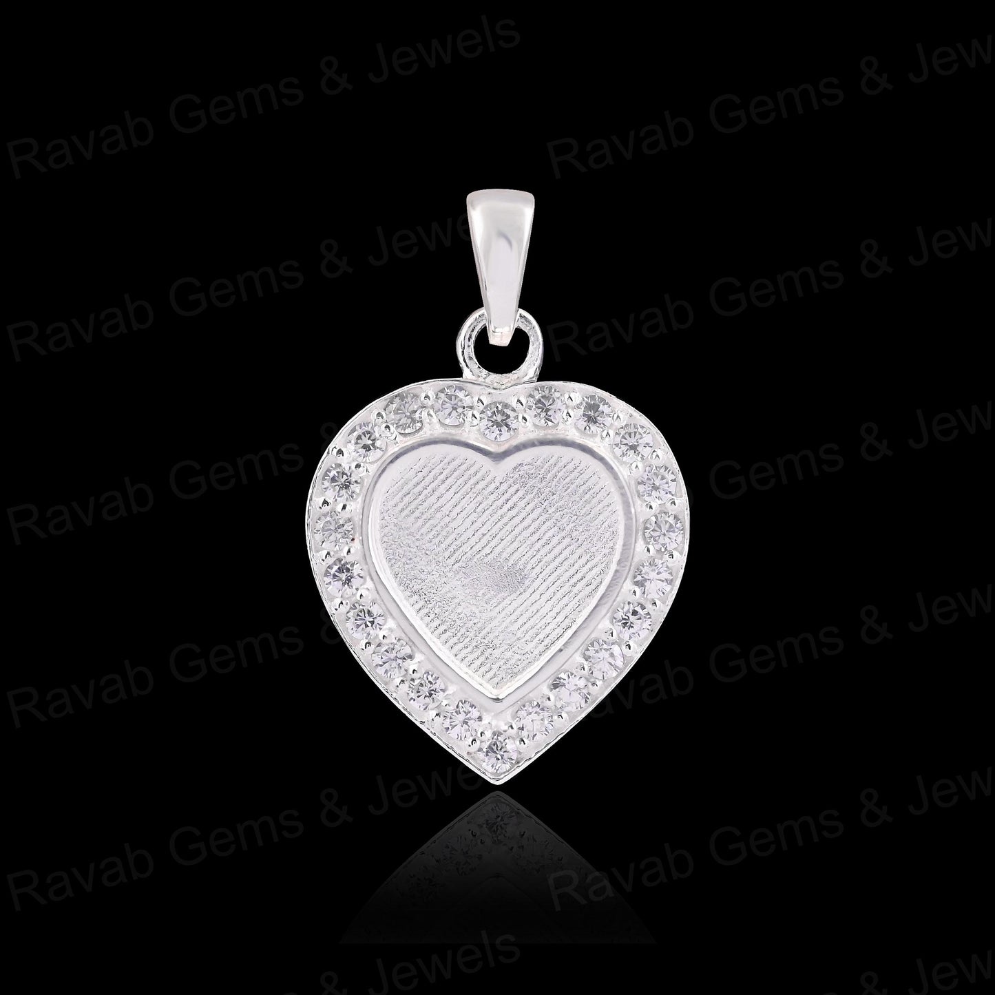 High Quality 925 Silver 10mm Heart With Surrounded CZ Semi Mounting Blank Base Charm Pendant Setting Breastmilk Keepsake Jewelry