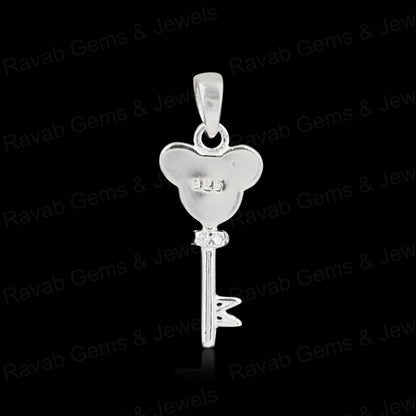 New Arrival 925 Silver 22x9mm Mickey Mouse Face Key Semi Mount Blank Charm Pendant CZ Setting for Jewelry Findings & Components
