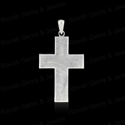 High Quality 925 Silver 20x38mm Cross Jesus Bezel Base Charm Pendant Setting Breast Milk Resin Ashes DIY Jewelry Components