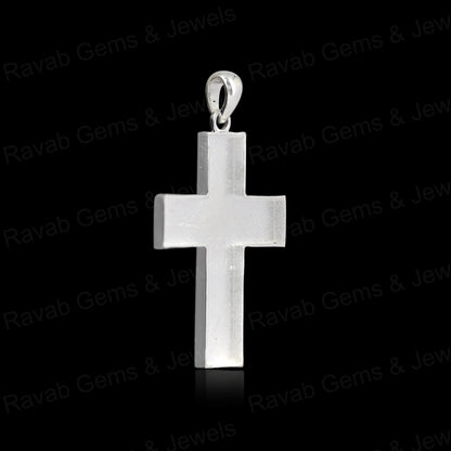 High Quality 925 Silver 20x38mm Cross Jesus Bezel Base Charm Pendant Setting Breast Milk Resin Ashes DIY Jewelry Components