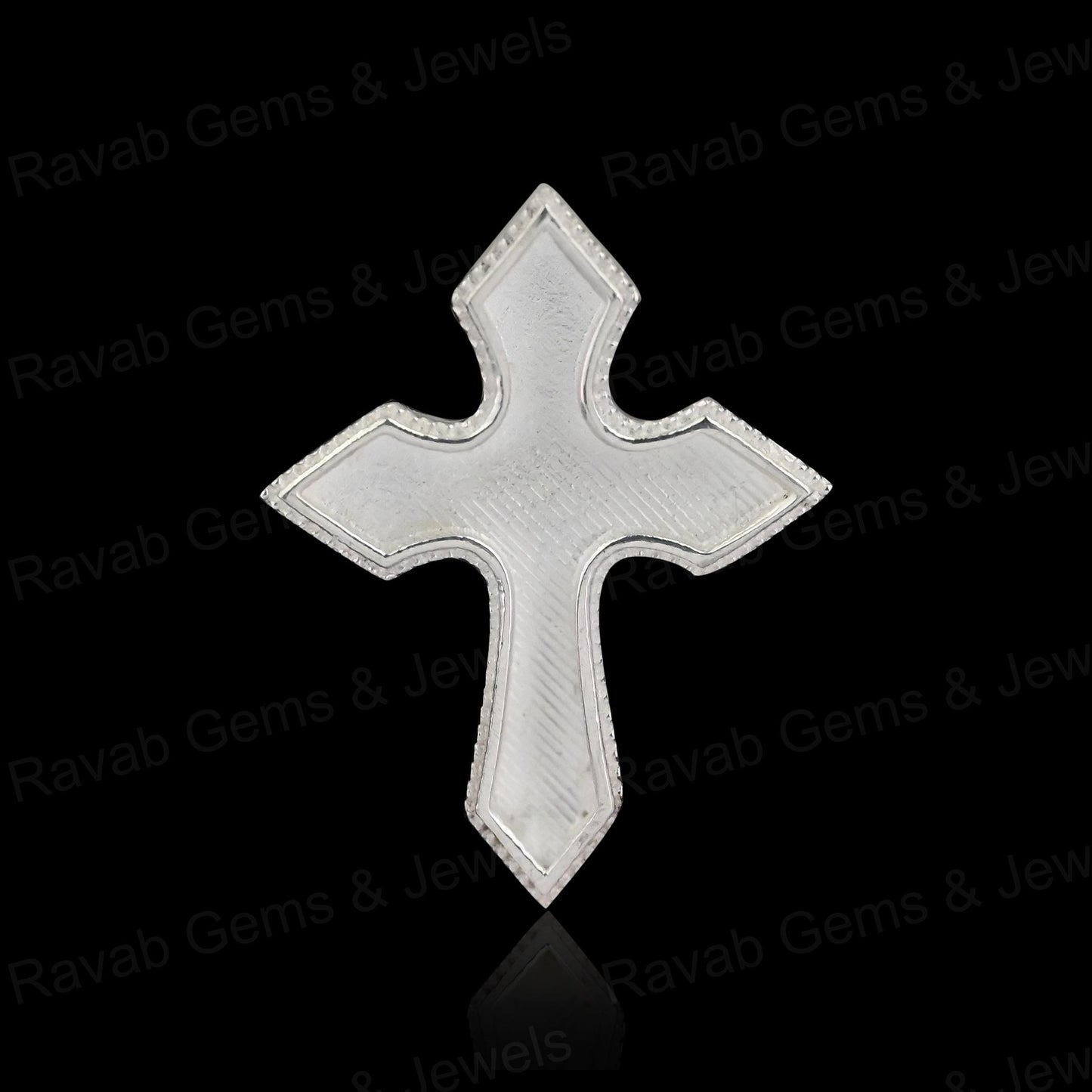 Genuine 925 Silver 25x20mm Designer Gothic Cross Blank Bezel Semi Mount Charm Pendant for Resin & Ashes Work Keepsake Jewelry