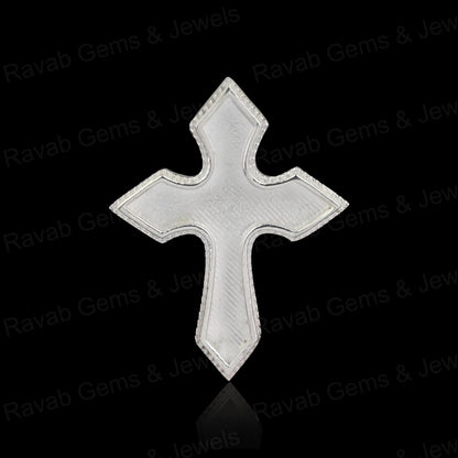 Genuine 925 Silver 25x20mm Designer Gothic Cross Blank Bezel Semi Mount Charm Pendant for Resin & Ashes Work Keepsake Jewelry