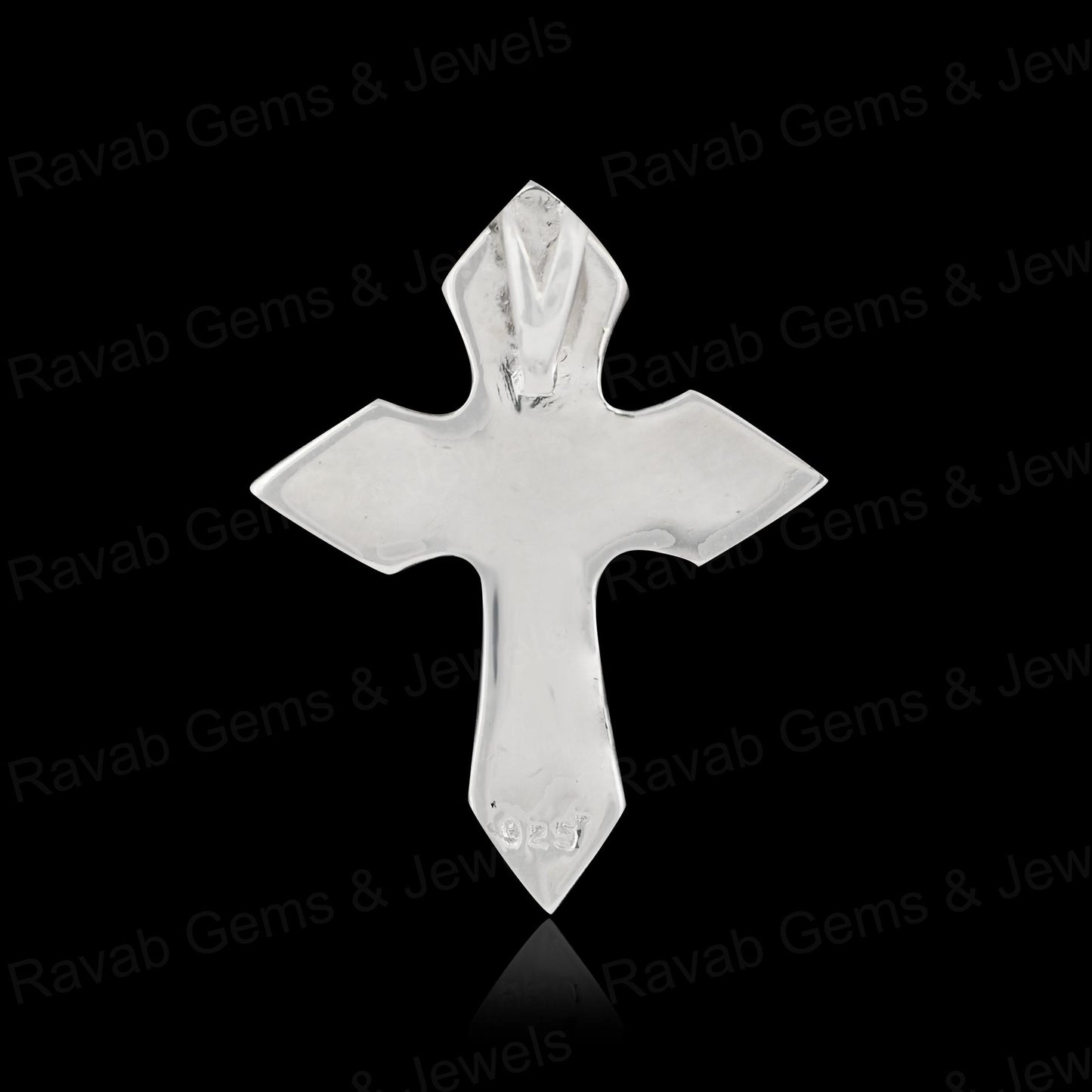 Genuine 925 Silver 25x20mm Designer Gothic Cross Blank Bezel Semi Mount Charm Pendant for Resin & Ashes Work Keepsake Jewelry