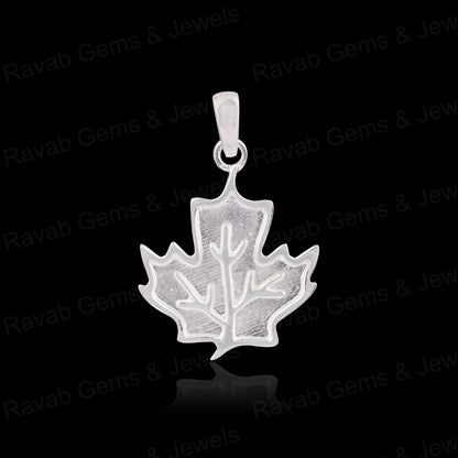 Genuine 925 Silver Handmade Nature Lover Maple Leaf Pendant Resin Ashes Keepsake Jewelry Beautiful Design for Mother's Day Gift