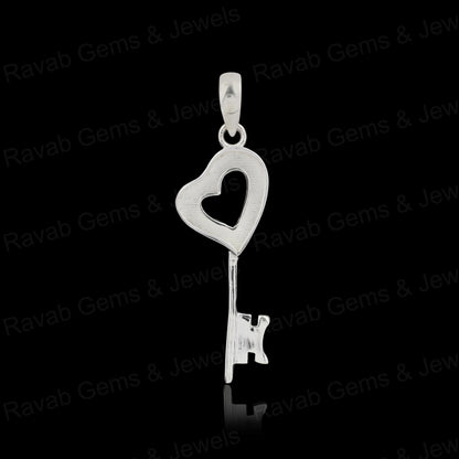 Best Quality 925 Silver 30x12mm Key Design Heart Blank Bezel Pendant Setting DIY Jewelry Findings Components for Ashes Resin